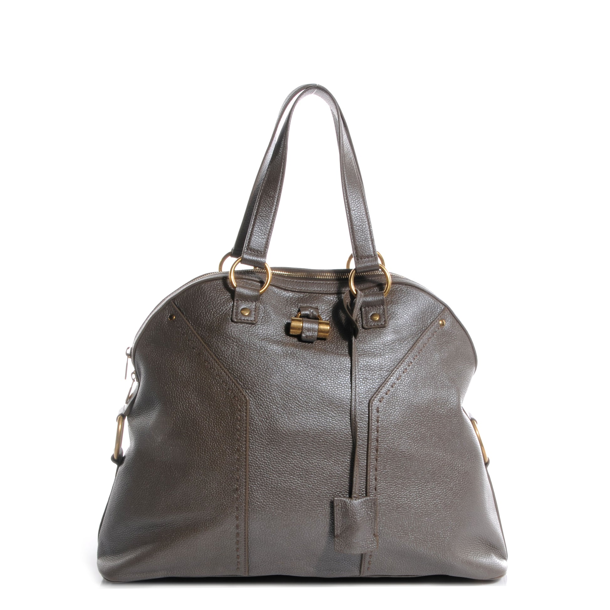 Saint Laurent Leather Oversized Muse Pewter 1 of 9