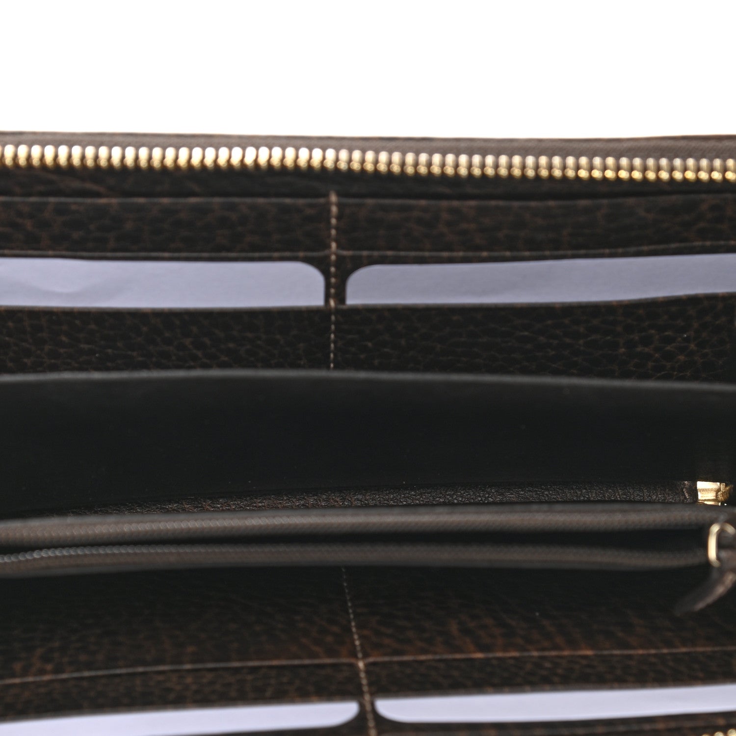 Gucci Monogram Calfskin Bamboo Tassel Zip Around Wallet Beige Ebony Chocolate 5 of 8