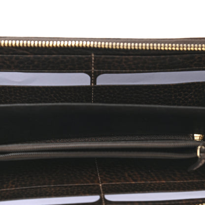 Gucci Monogram Calfskin Bamboo Tassel Zip Around Wallet Beige Ebony Chocolate 5 of 8