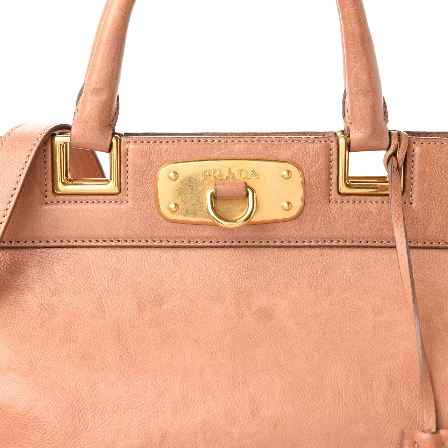 Prada Glace Calf Frame Satchel Cammeo 10 of 11