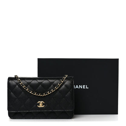 Chanel Caviar Quilted CC Turnlock Wallet On Chain WOC Black 12 of 12