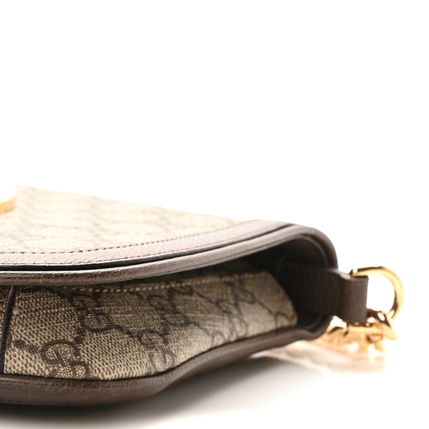 GG Supreme Monogram Textured Dollar Calfskin Blondie Chain Shoulder Flap Bag Beige Ebony New Acero