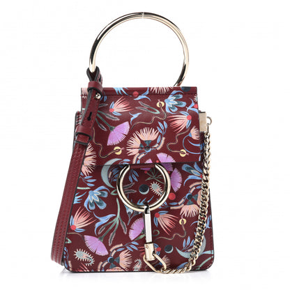 Chloe Calfskin Floral Print Mini Faye Bracelet Bag Plum Purple 1 of 10