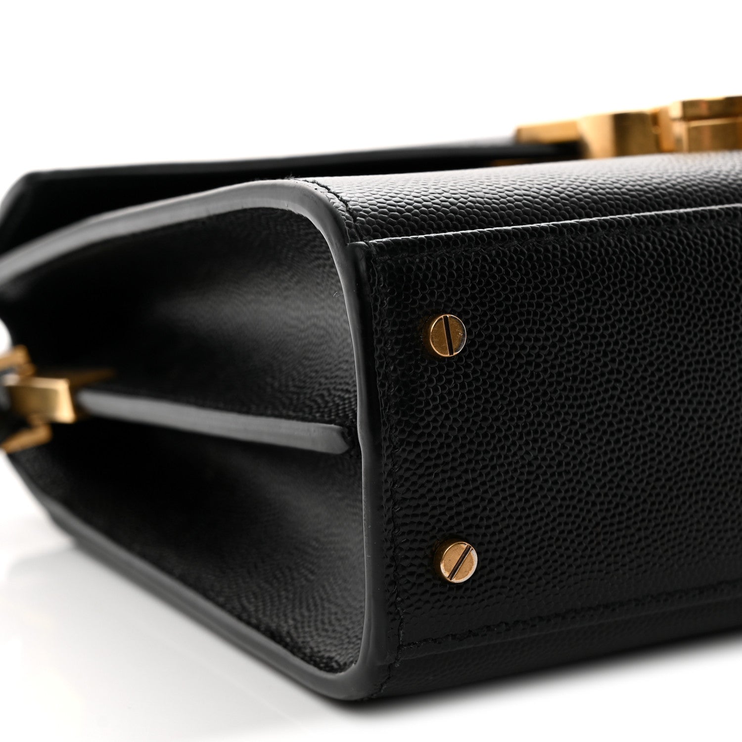 Saint Laurent Grain de Poudre Mini Classic Monogram Cassandra Top Handle Black 9 of 12