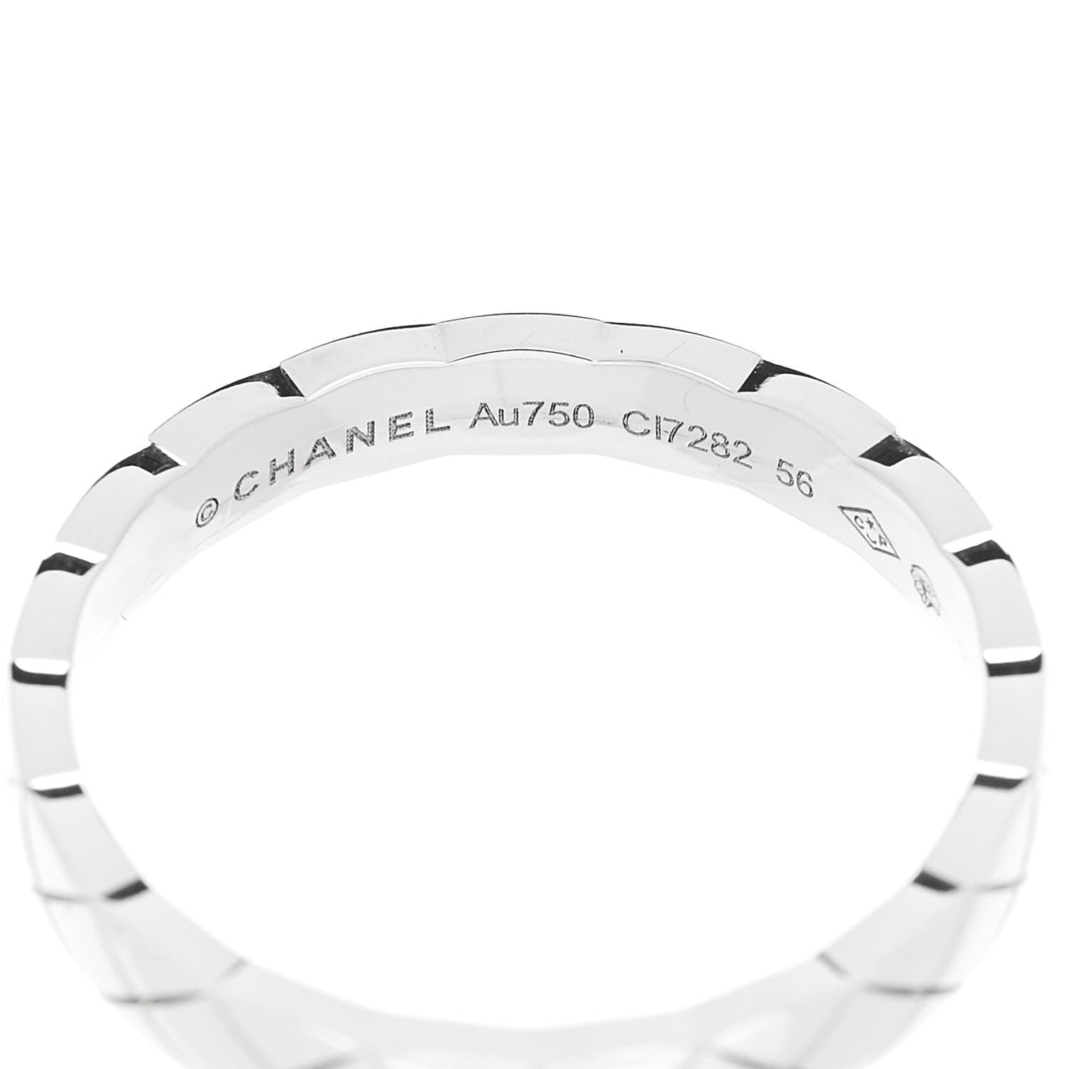 Chanel 18K White Gold Mini Coco Crush Ring 56 7.5 4 of 5