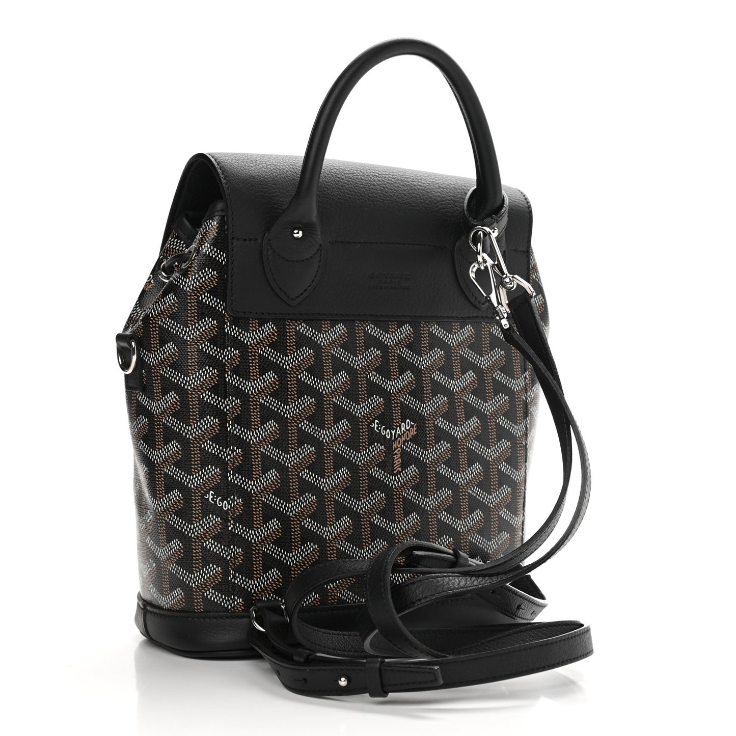 Goyardine Calfskin Mini Alpin Backpack Black