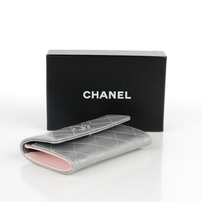 Chanel Metallic Aged Calfskin Quilted Palette Card Holder Silver 4 of 8