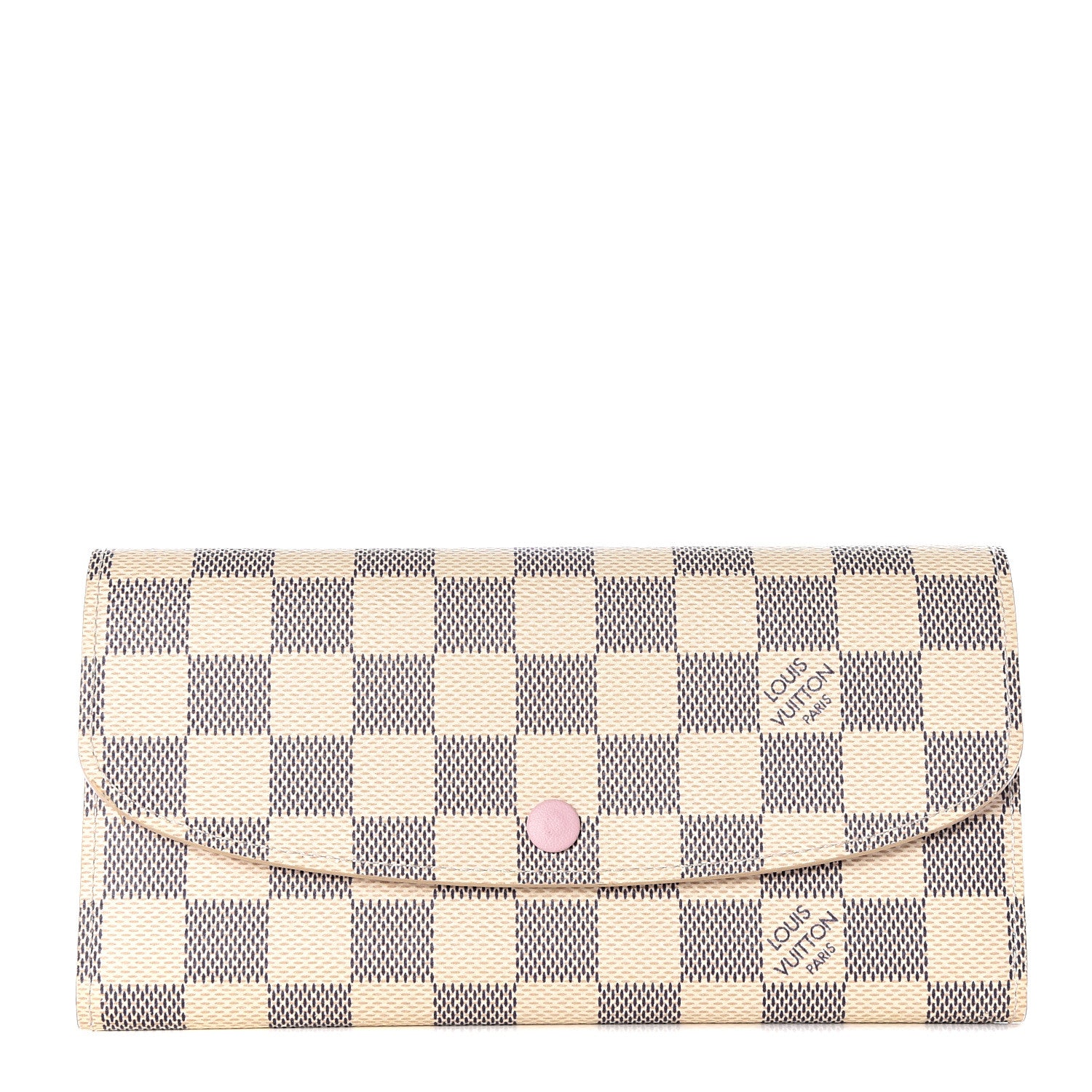 Louis Vuitton Damier Azur Emilie Wallet Rose Ballerine 1 of 8