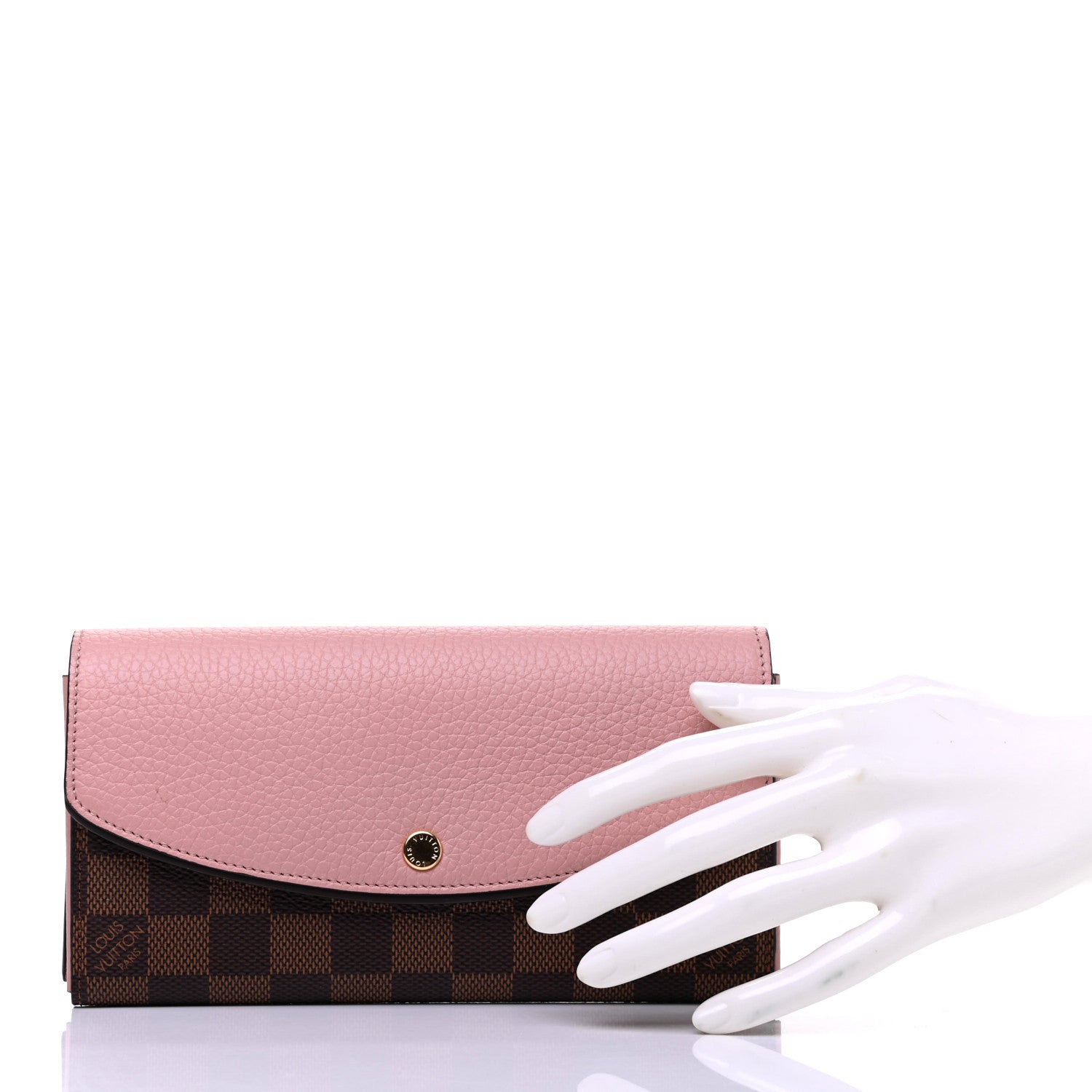 Louis Vuitton Damier Ebene Normandy Wallet Rose Ballerine 2 of 8