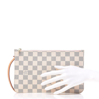 Louis Vuitton Damier Azur Neverfull MM GM Pochette Rose Ballerine 2 of 7