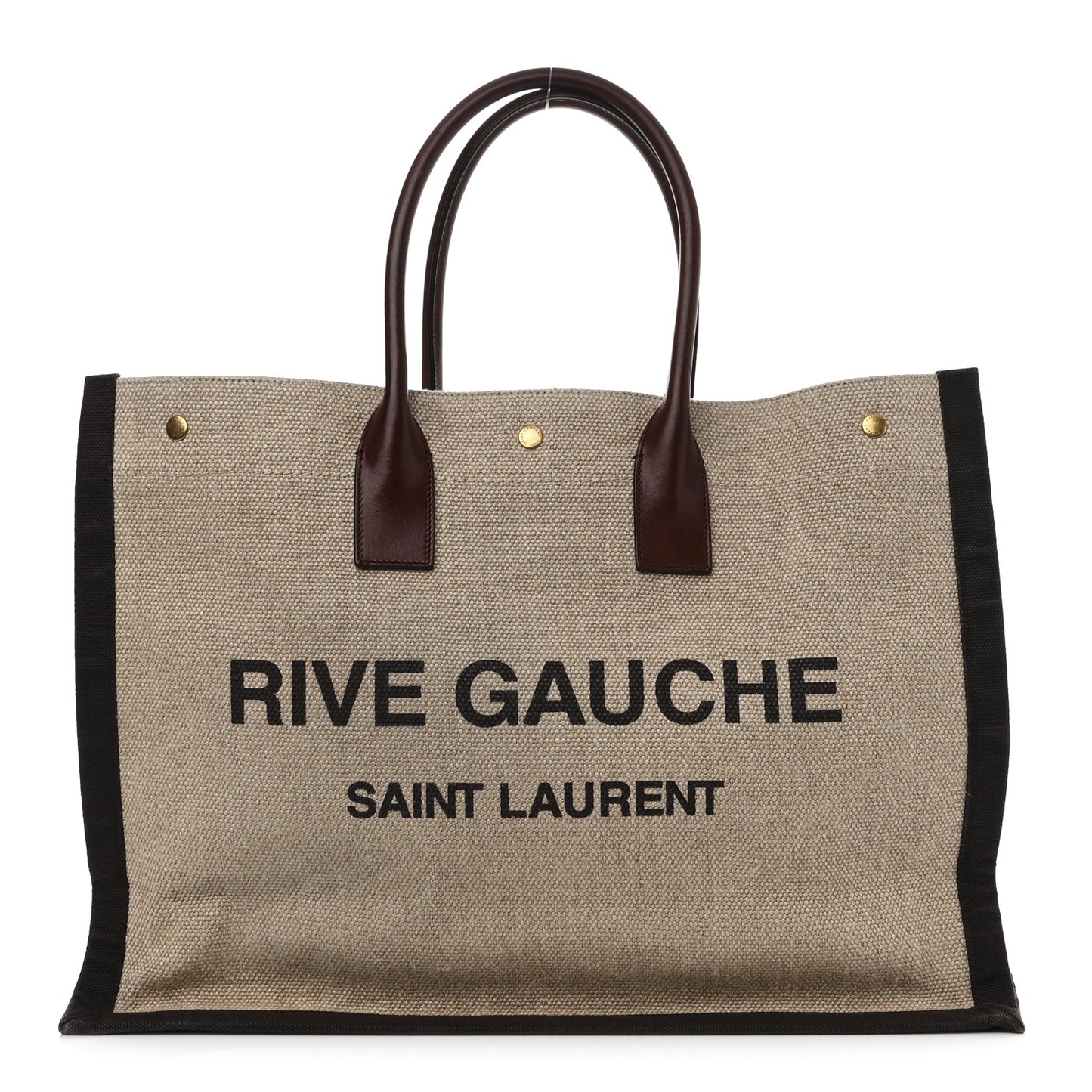 Linen Calfskin Rive Gauche Tote Natural