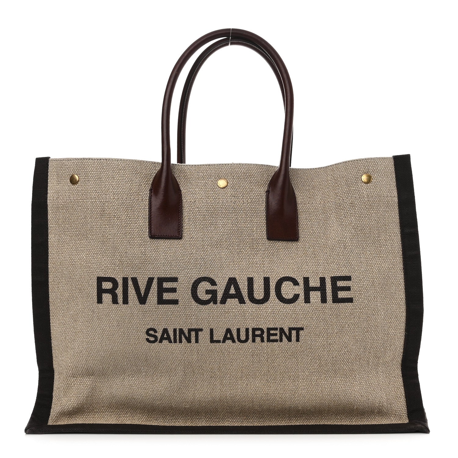 Saint Laurent Linen Calfskin Rive Gauche Tote Natural 1 of 12