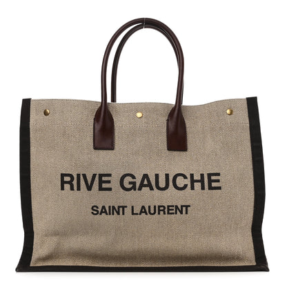 Saint Laurent Linen Calfskin Rive Gauche Tote Natural 1 of 12