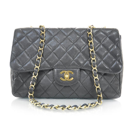 Chanel Caviar Quilted Jumbo Flap Black GHW 1 of 10