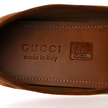 Gucci GG Monogram Suede Mens Driver Loafers 10 Beige Ruggine Cuir 8 of 13