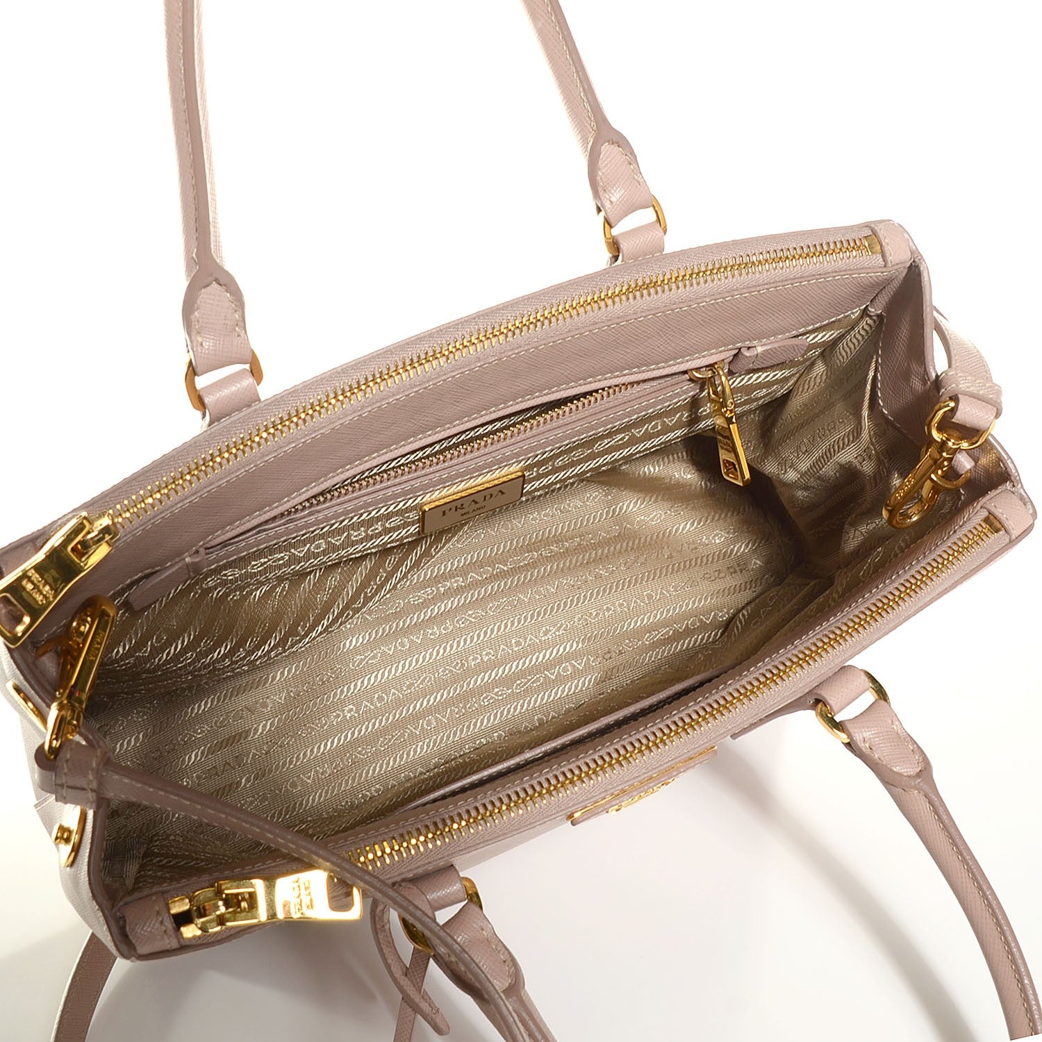 Prada Saffiano Lux Small Double Zip Tote Cammeo 6 of 10
