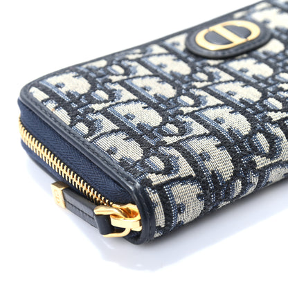 Christian Dior Oblique 30 Montaigne Zip Around Wallet Blue 8 of 9