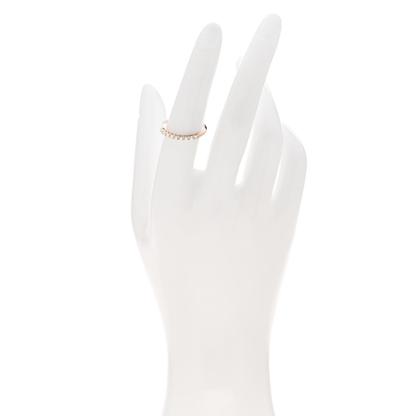 18K Rose Gold Diamond 2mm Embrace Half Eternity Band Ring 53 6.5