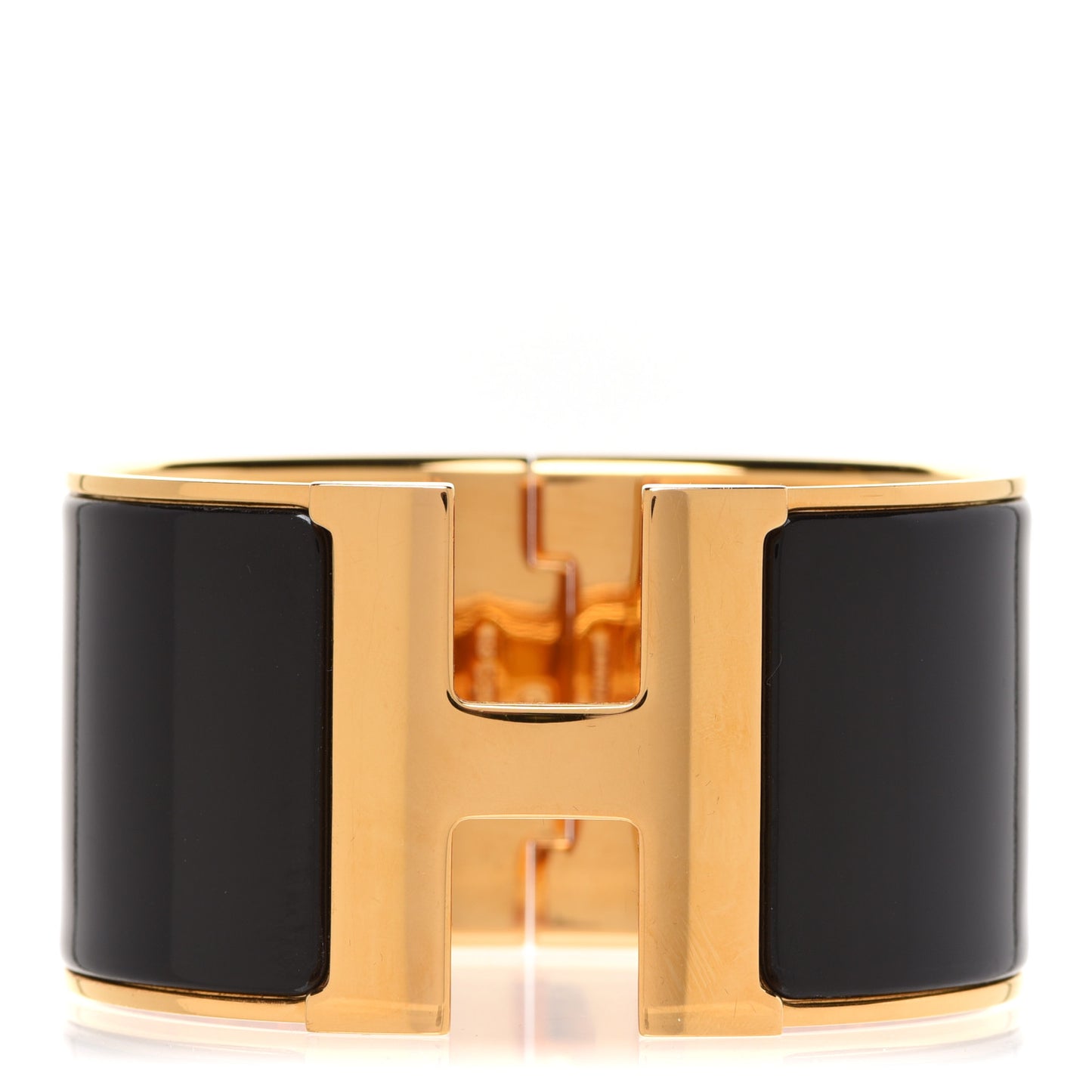Enamel Extra Wide Clic Clac H Bracelet PM Black