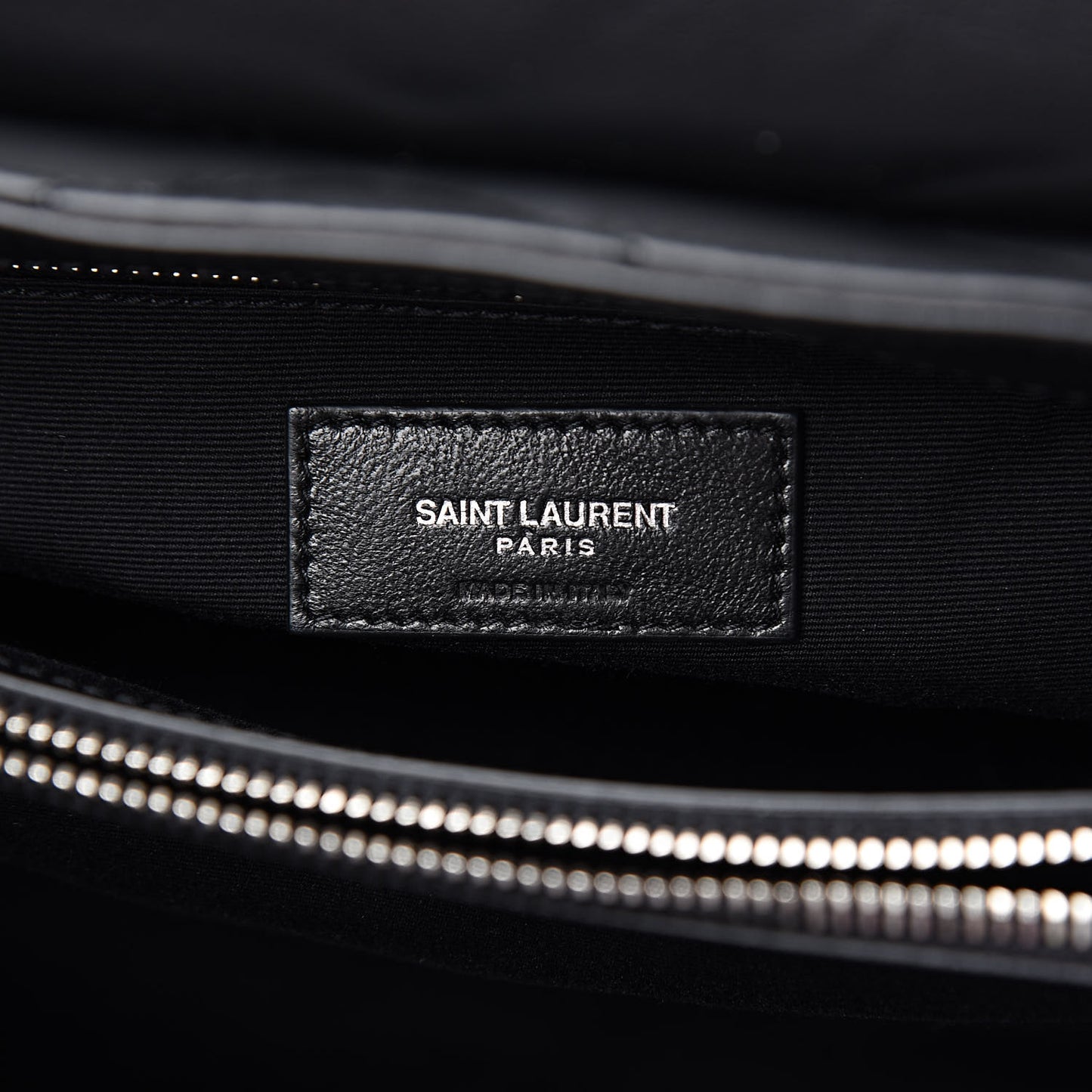Calfskin Y Quilted Monogram Medium Loulou Chain Satchel Black