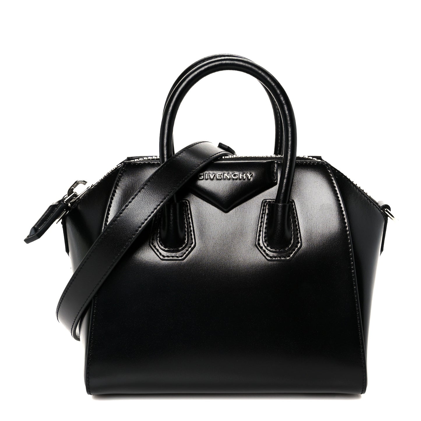 Shiny Lord Calfskin Mini Antigona Black
