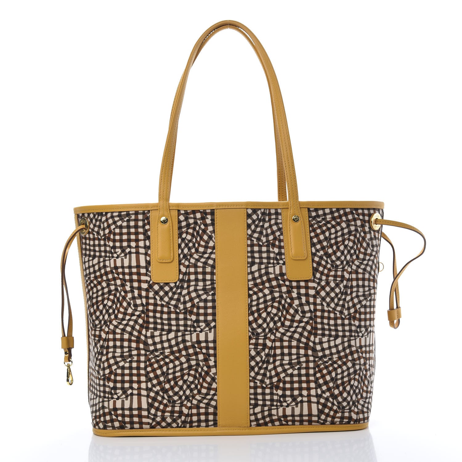 MCM Visetos Medium Liz Reversible Shopper Tote Cognac Yellow 5 of 16