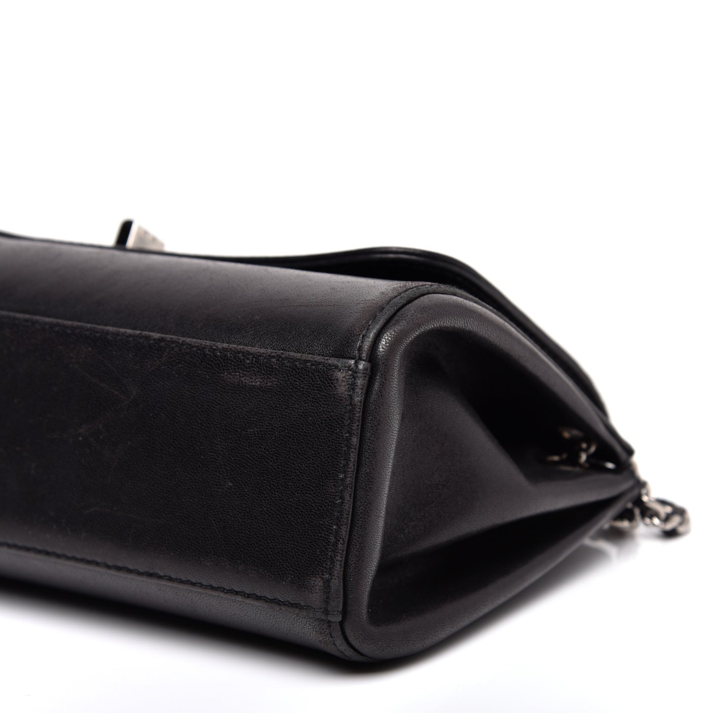 Lambskin Mademoiselle Accordion Flap Black