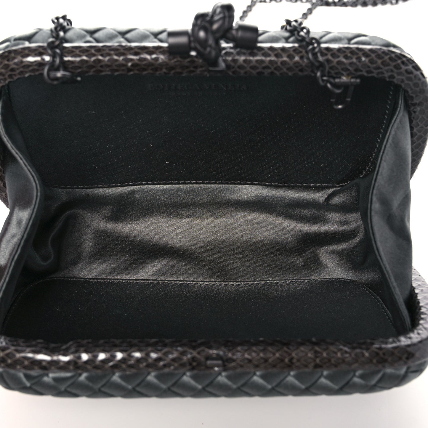 Satin Intreccio Impero Ayers Knot Clutch Grey