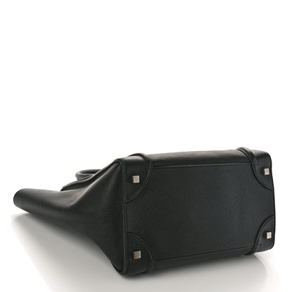 Celine Drummed Calfskin Mini Luggage Black 4 of 11