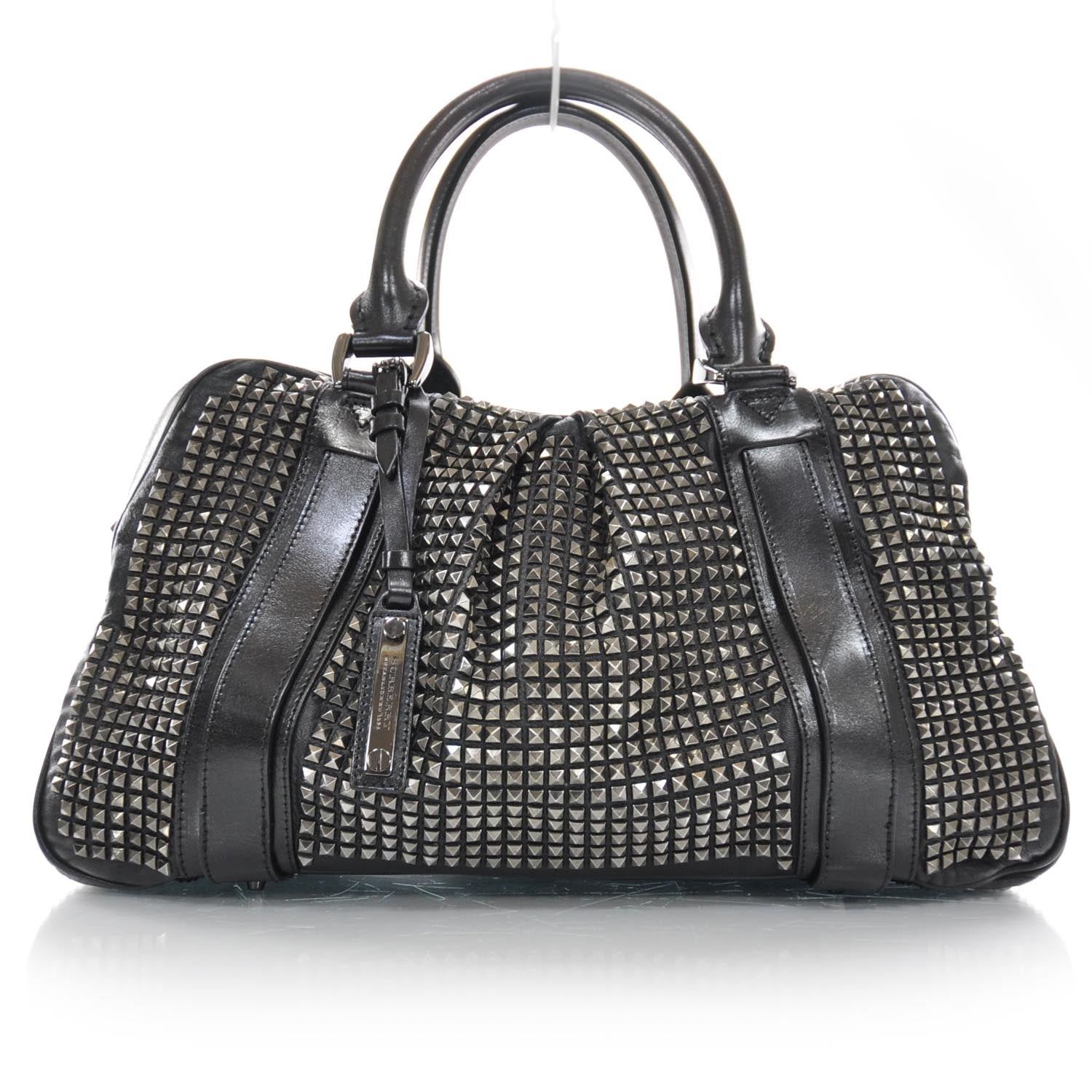 Burberry Prorsum Leather Studded Knight Satchel Black 1 of 10