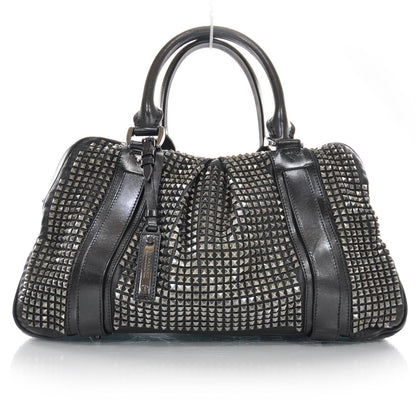 Burberry Prorsum Leather Studded Knight Satchel Black 1 of 10