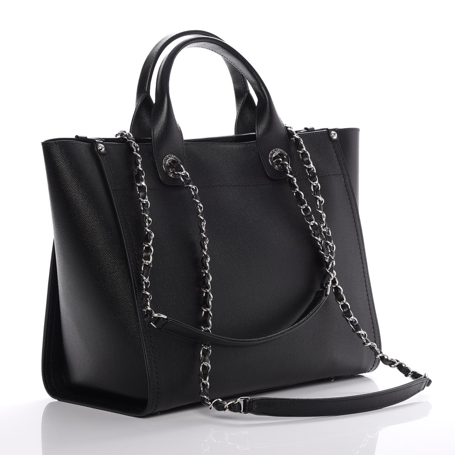 Chanel Caviar Small Studded Deauville Tote Black 3 of 7
