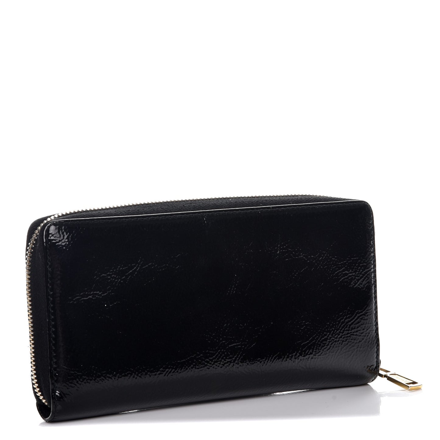 Textured Patent Monogram Belle De Jour Zip Around Wallet Black