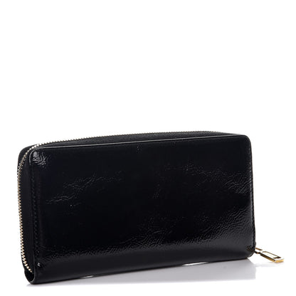 Saint Laurent Textured Patent Monogram Belle De Jour Zip Around Wallet Black 3 of 7