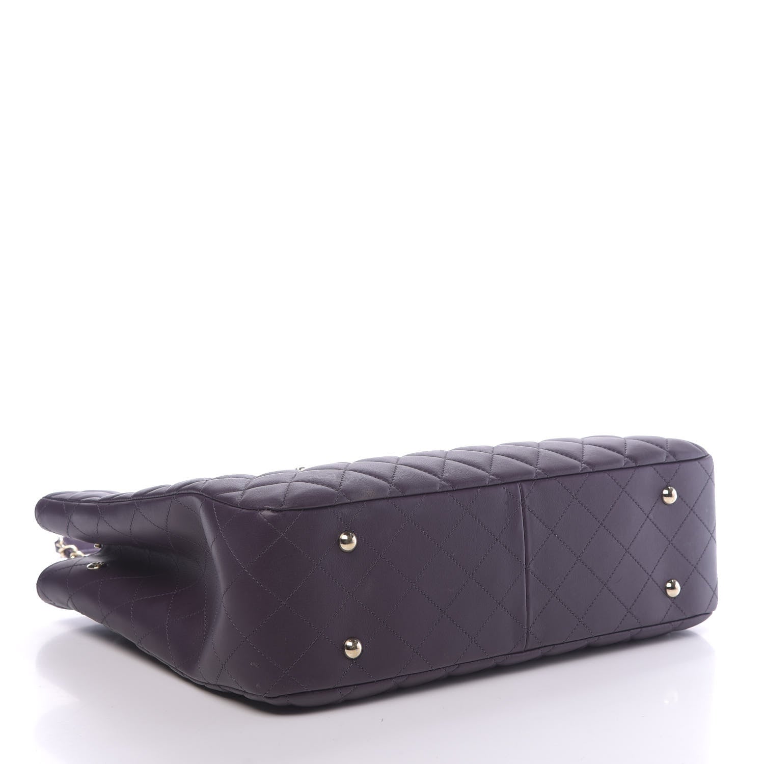 Chanel Lambskin Quilted Large Classic Shopping Tote Purple 4 of 10