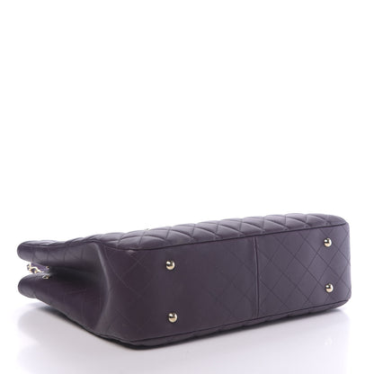 Chanel Lambskin Quilted Large Classic Shopping Tote Purple 4 of 10