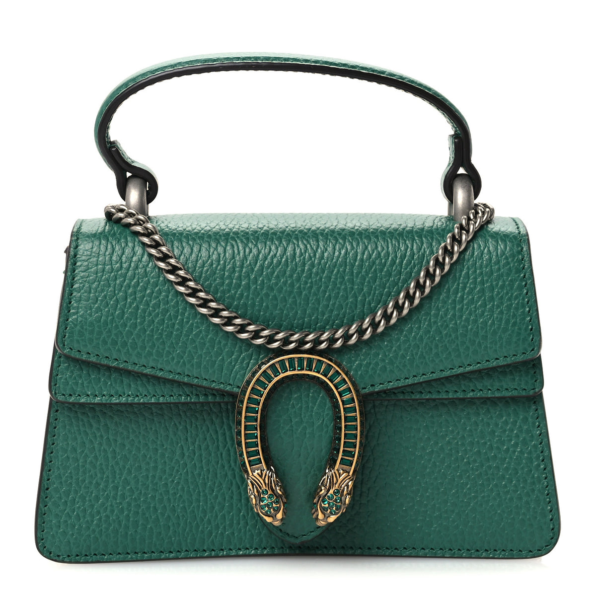 Gucci Dollar Calfskin Crystal Mini Dionysus Top Handle Bag Emerald 1 of 10