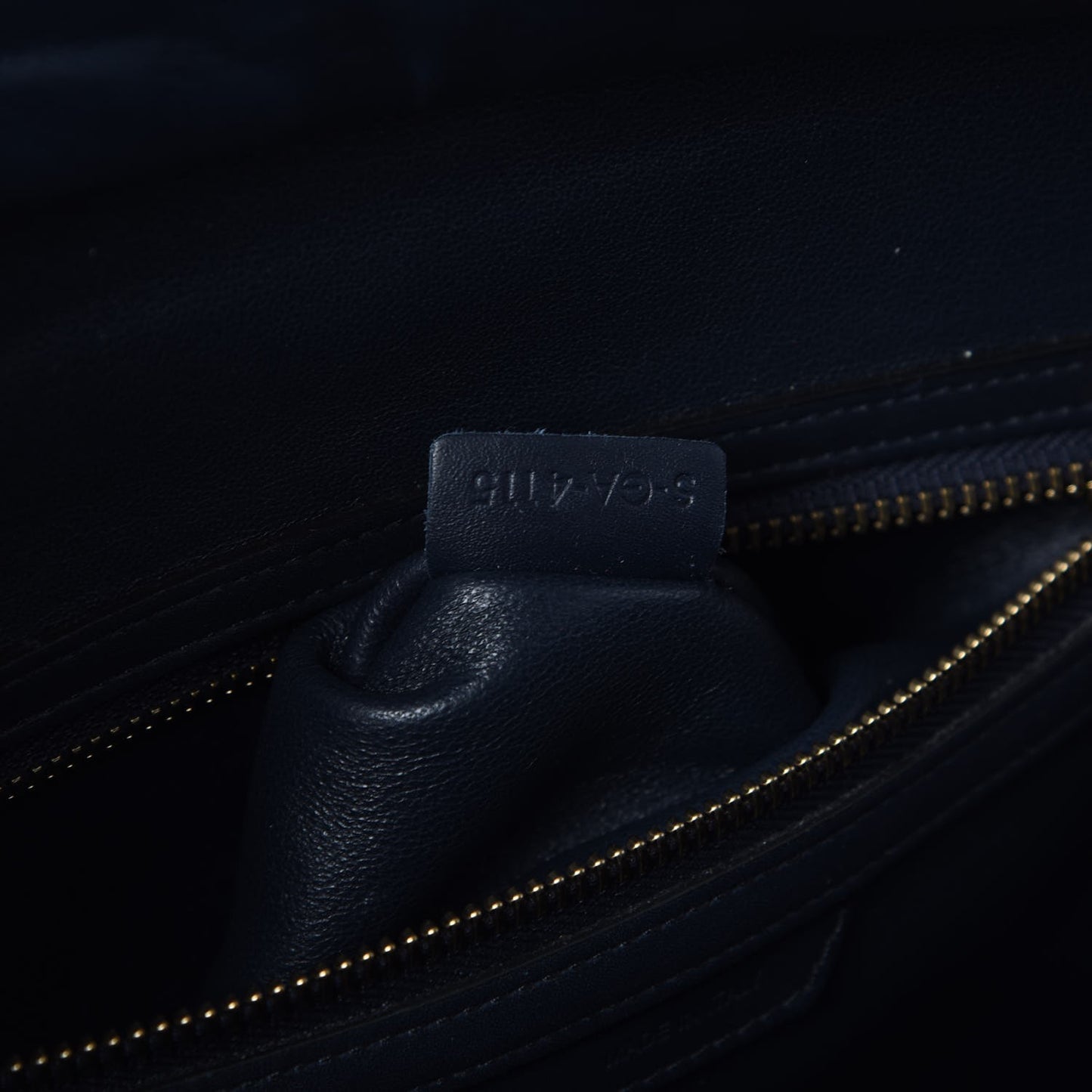 Smooth Calfskin Striped Cotton Canvas Mini Luggage Navy Blue