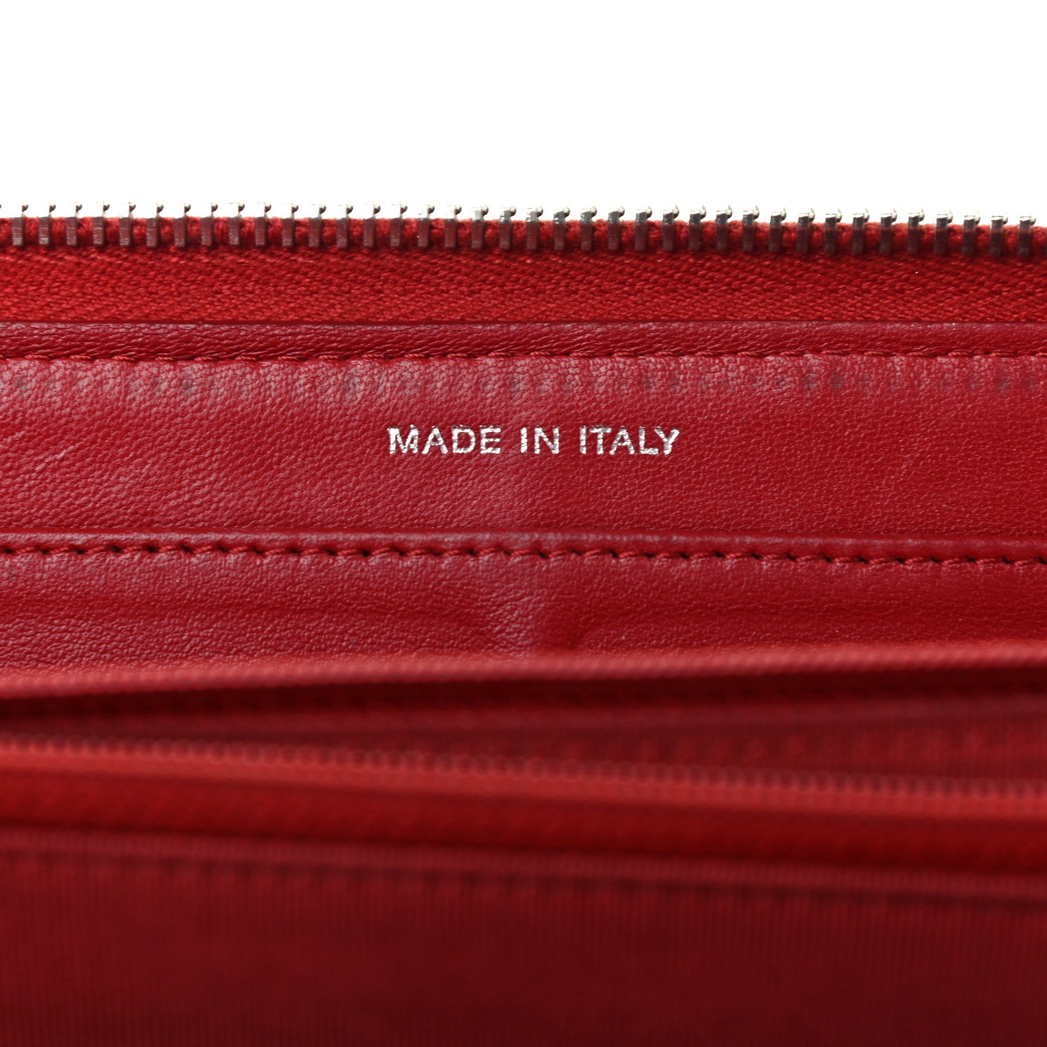 Chanel Lambskin Quilted Large Gusset Zip Around Wallet Red 7 of 8
