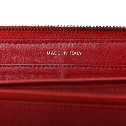Chanel Lambskin Quilted Large Gusset Zip Around Wallet Red 7 of 8