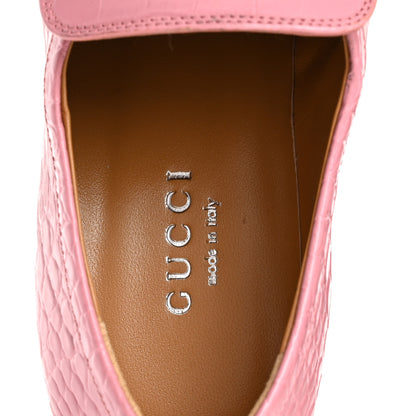 Gucci Croco Calf Lux Granada Kid Horsebit Platform Loafers 35.5 Butterfly Pink 7 of 10