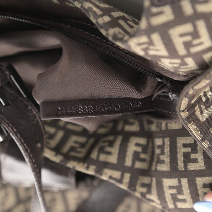 Fendi Zucchino Vitello Shoulder Bag Testa di Moro Beige 7 of 12