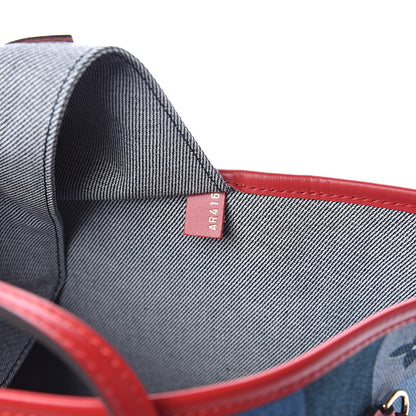 Louis Vuitton Denim Damier Monogram Patchwork Neverfull Blue Rouge 7 of 10
