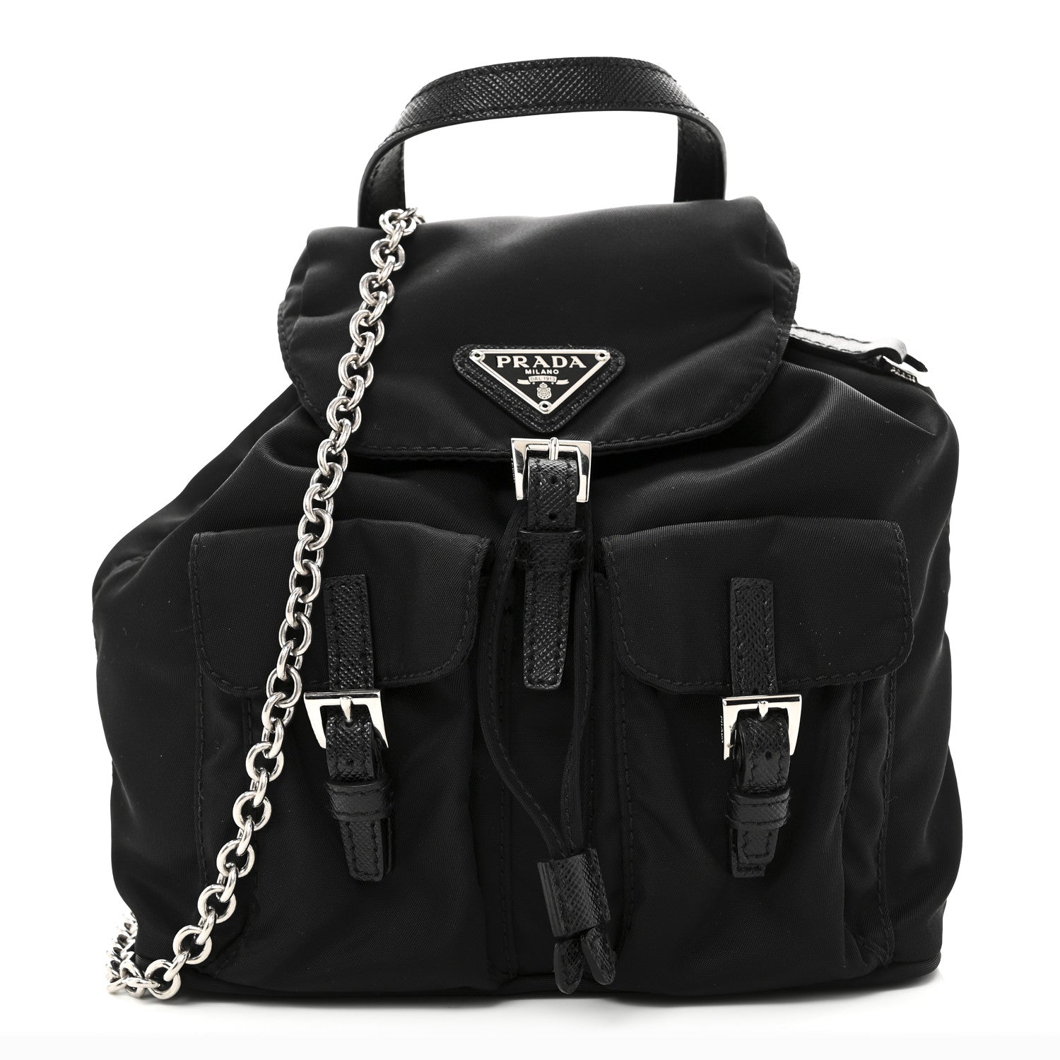 Prada Nylon Vela Mini Crossbody Backpack Black 1 of 9