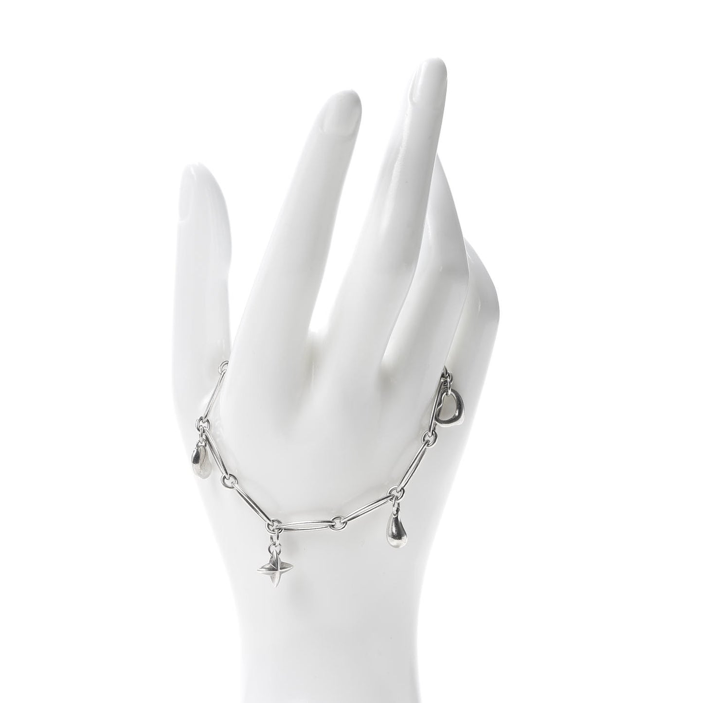 Sterling Silver Elsa Peretti Five Charm Bracelet