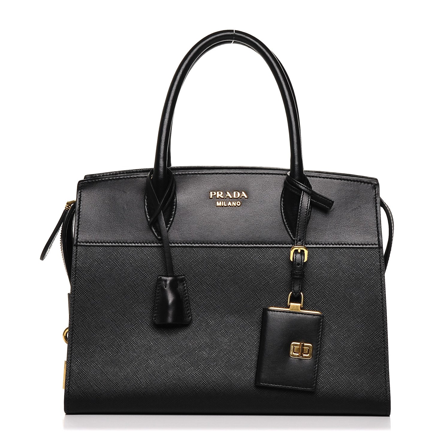 Saffiano City Calfskin Medium Esplanade Tote Black