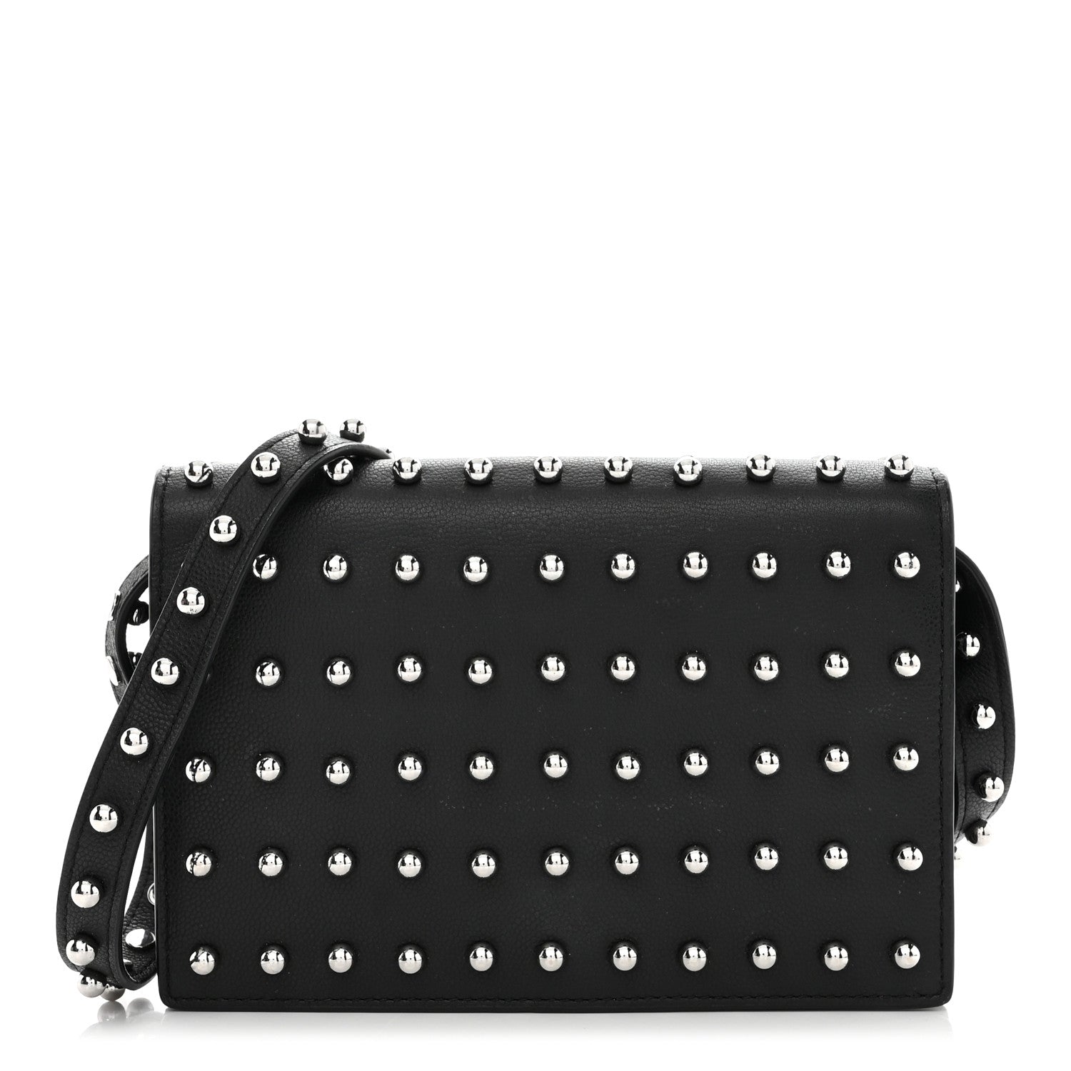 Alexander Wang Calfskin Studded Prisma Double Biker Crossbody Bag Black 1 of 10