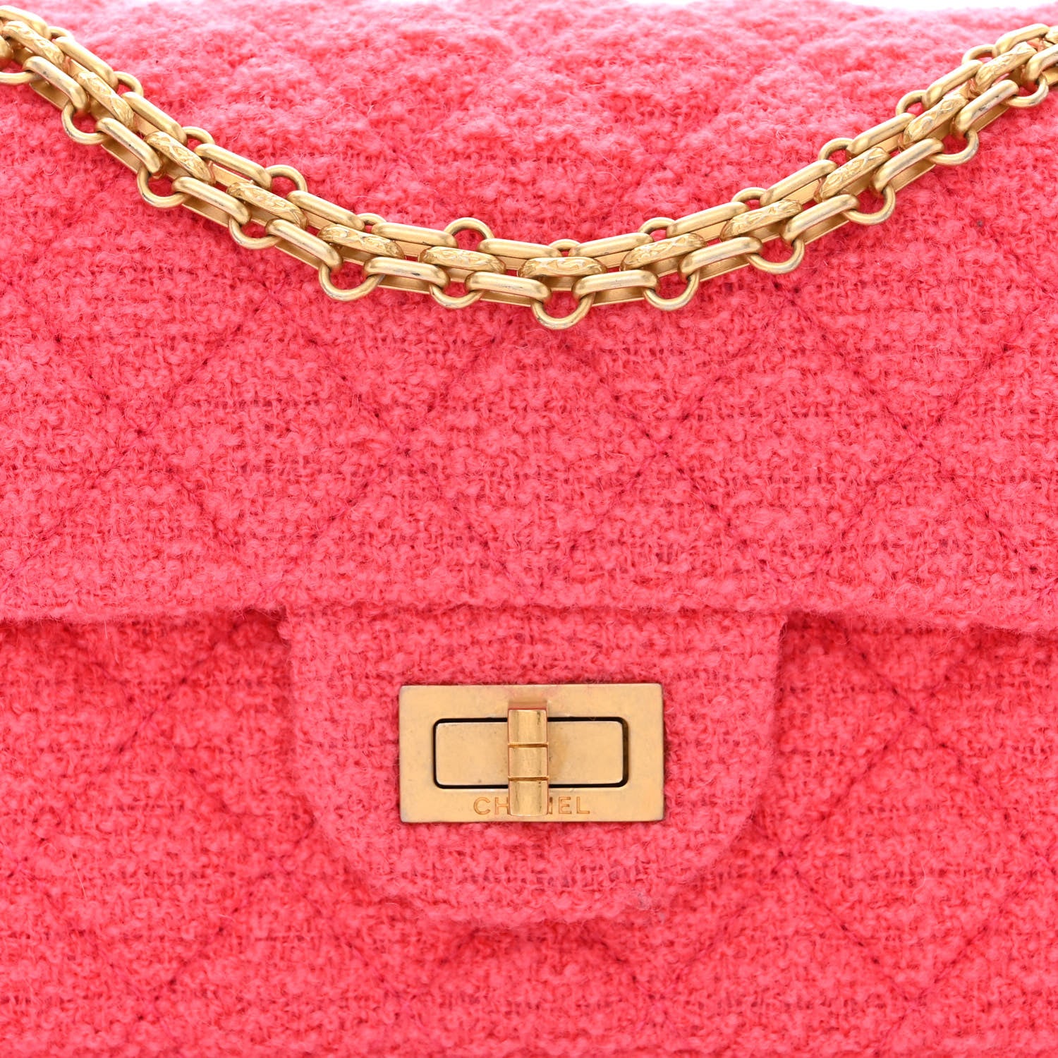 Chanel Tweed Quilted 2.55 Reissue Mini Flap Pink 8 of 10