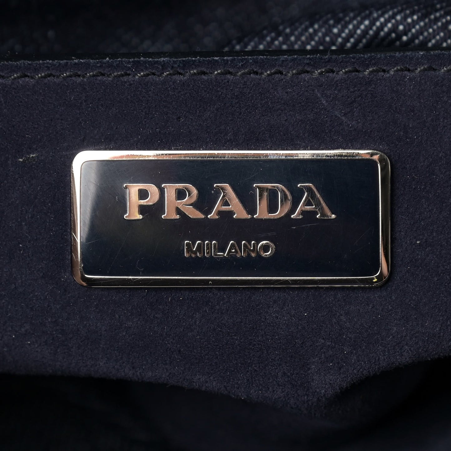 Denim Suede Scamosciato Twin Pocket Tote Bleu