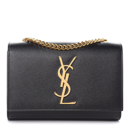 Saint Laurent Grain De Poudre Small Monogram Kate Satchel Black 1 of 11
